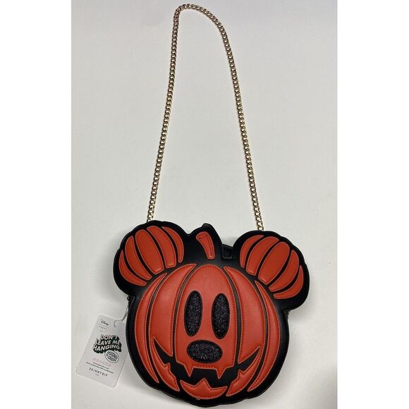 Disney Skinny Dip Mickey Mouse Halloween Jack-O-Lantern Mickey Chain‎ Purse NWT - Picture 1 of 10
